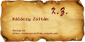 Kálóczy Zoltán névjegykártya