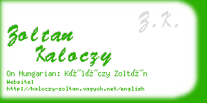 zoltan kaloczy business card